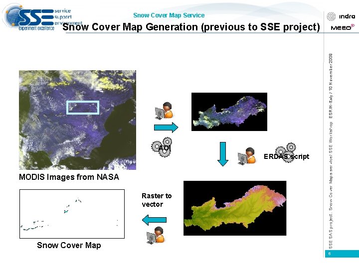 Snow Cover Map Service AOI ERDAS script MODIS Images from NASA Raster to vector