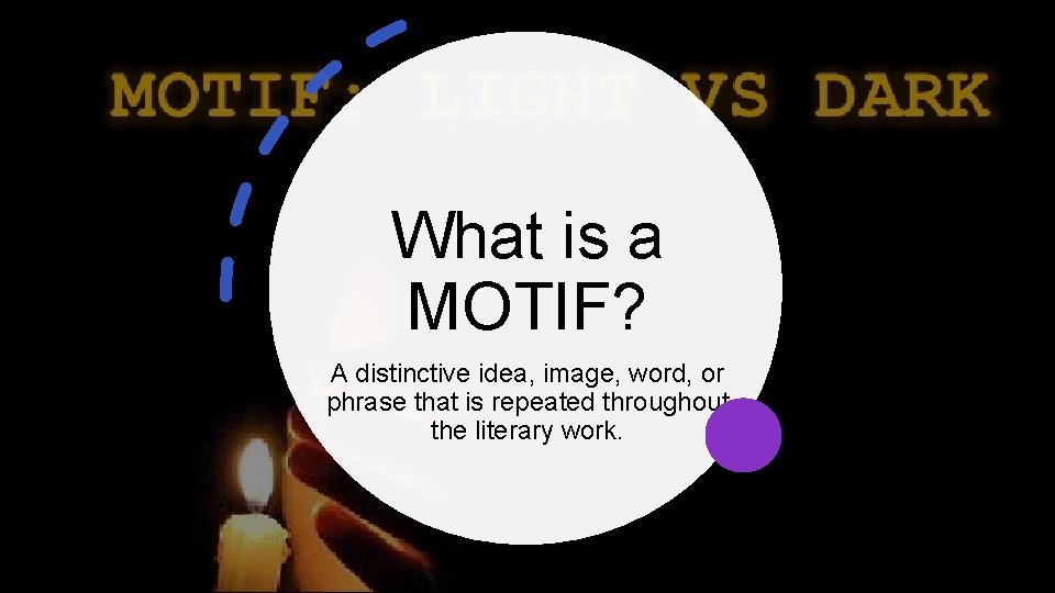 What is a MOTIF? A distinctive idea, image, word, or phrase that is repeated