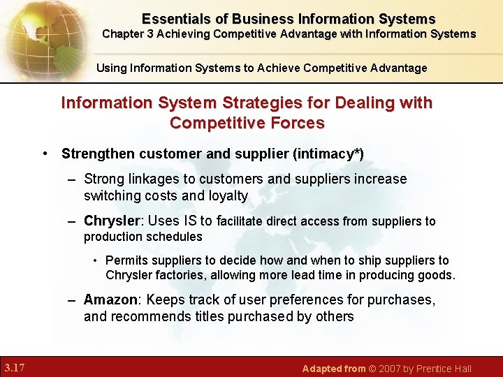 Chapter 3 Achieving Competitive Advantage with Information Systems