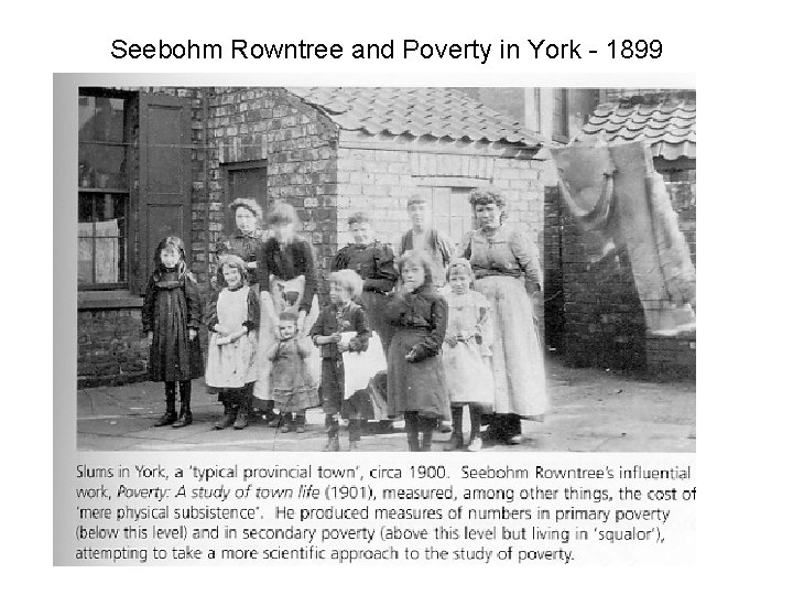 Seebohm Rowntree and Poverty in York - 1899 