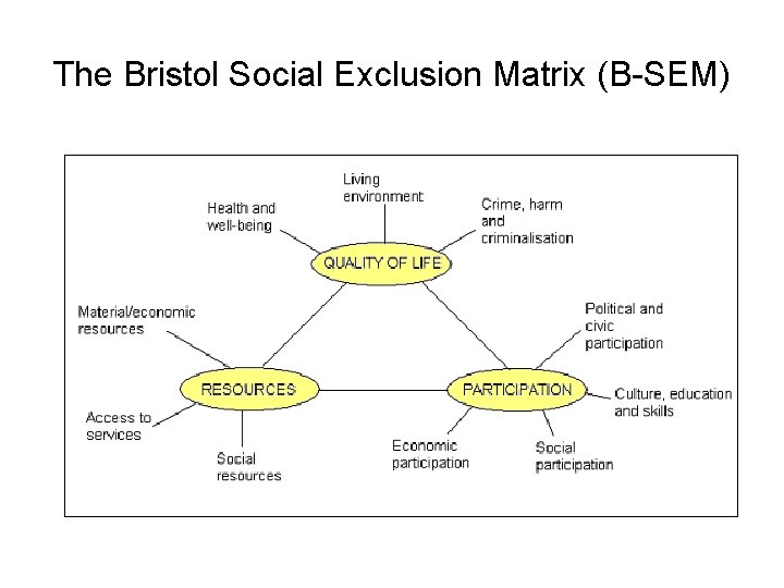 The Bristol Social Exclusion Matrix (B-SEM) 