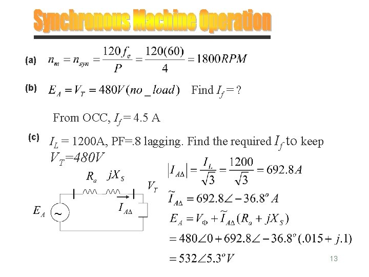 (a) (b) Find If = ? From OCC, If = 4. 5 A (c)