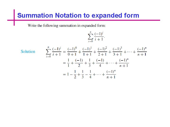 Summation Notation to expanded form 