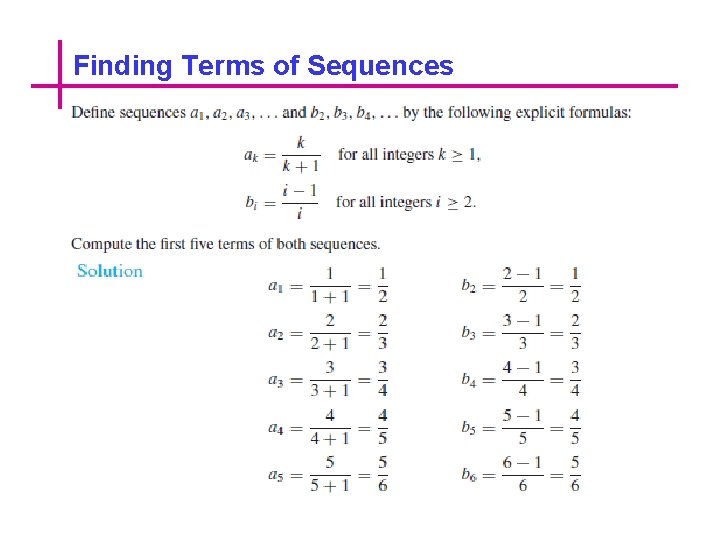 Finding Terms of Sequences 