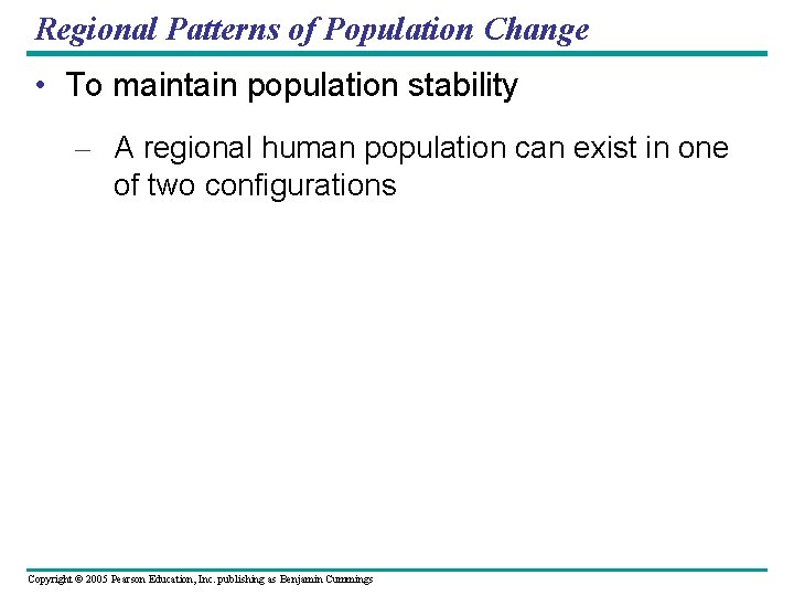 Regional Patterns of Population Change • To maintain population stability – A regional human
