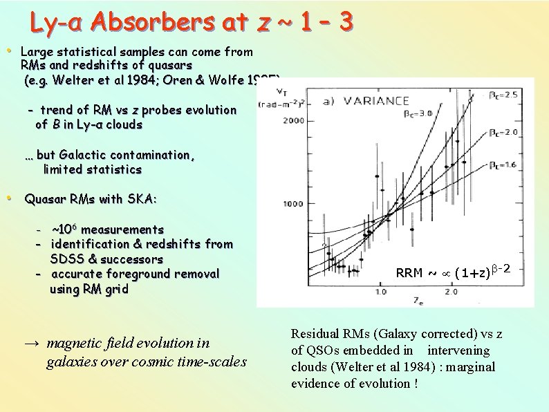 Ly-α Absorbers at z ~ 1 – 3 • Large statistical samples can come