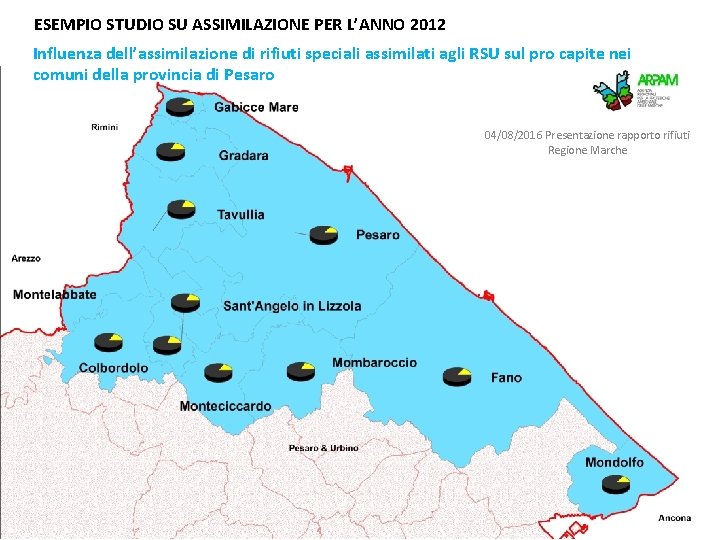 ESEMPIO STUDIO SU ASSIMILAZIONE PER L’ANNO 2012 Influenza dell’assimilazione di rifiuti speciali assimilati agli