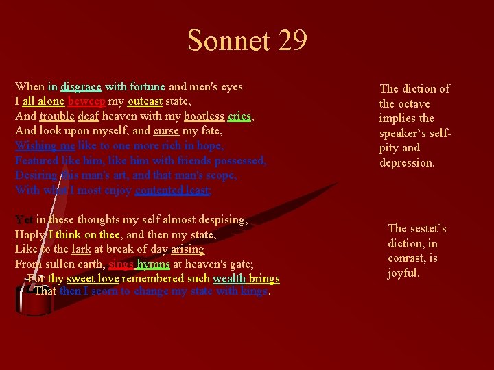 Sonnet 29 When in disgrace with fortune and men's eyes I all alone beweep