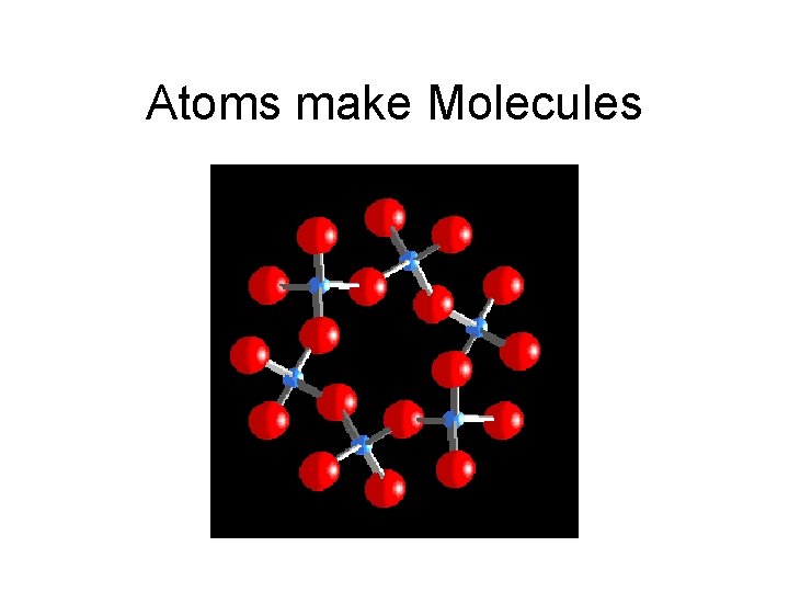 Atoms make Molecules 