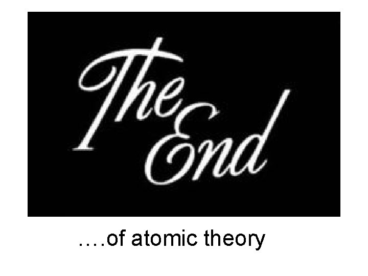 …. of atomic theory 