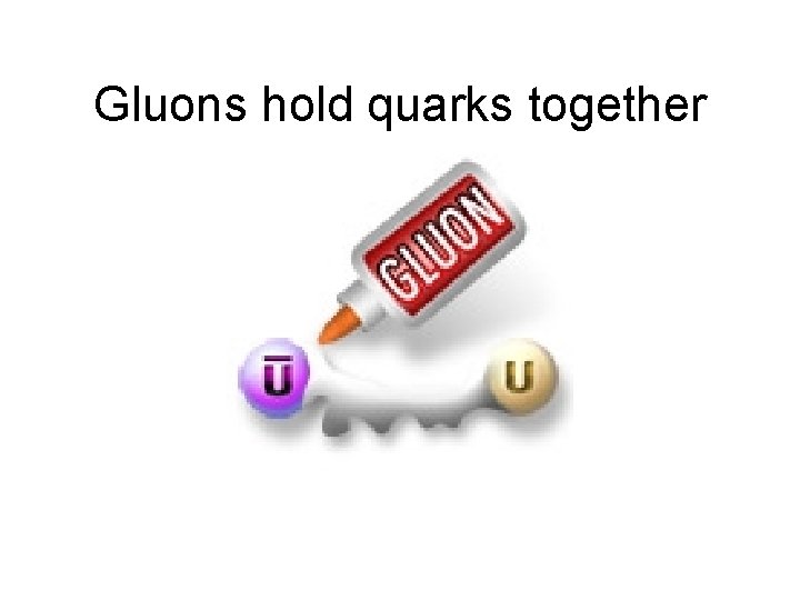 Gluons hold quarks together 