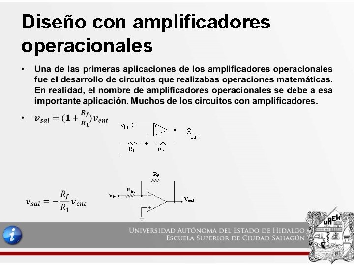 Diseño con amplificadores operacionales • 