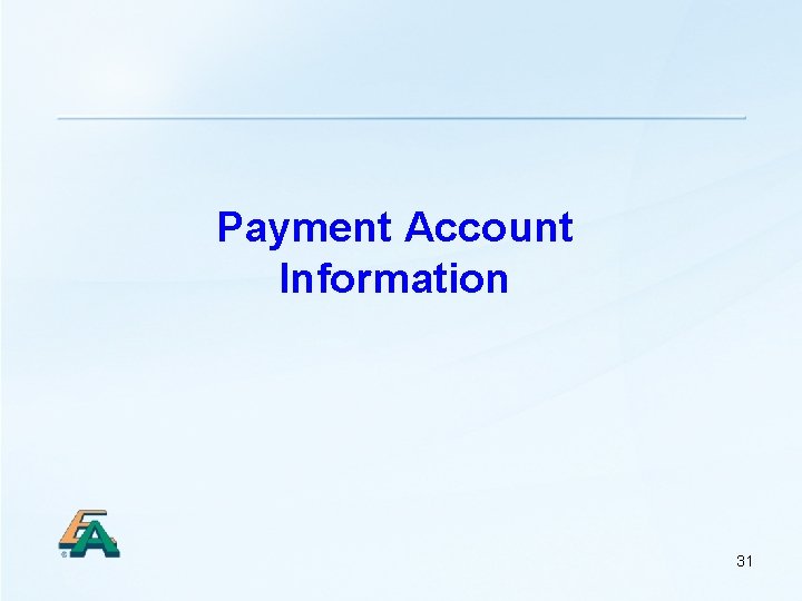 Payment Account Information 31 