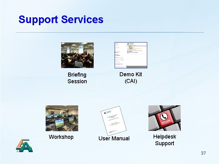 Support Services Briefing Session Workshop Demo Kit (CAI) User Manual Helpdesk Support 37 