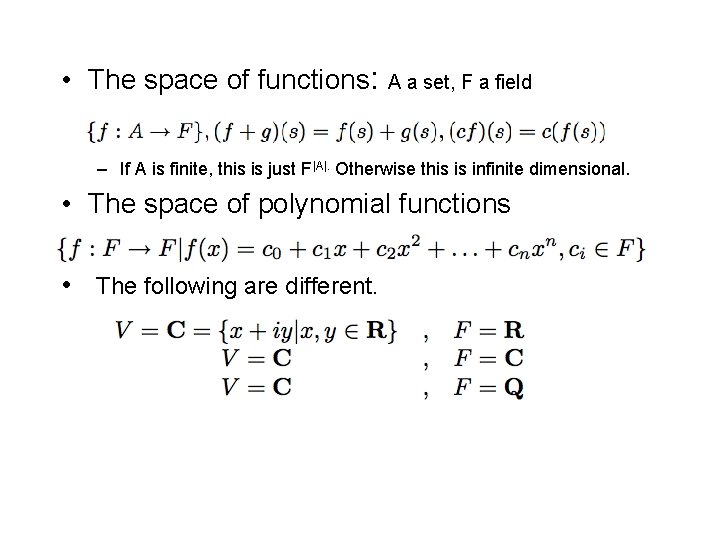 Function Spaces Math Chapter 2 Vector spaces subspaces basis dimension coordinates