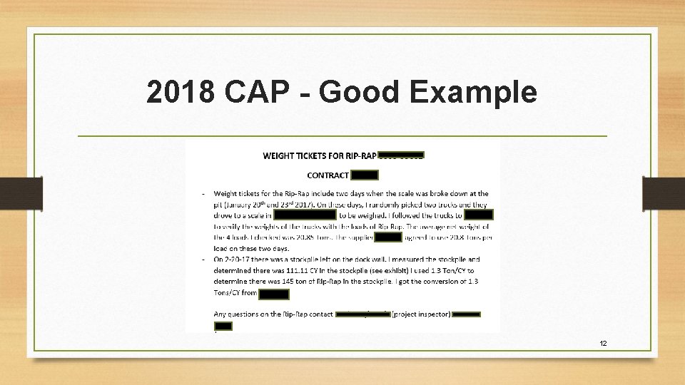 2018 CAP - Good Example 12 