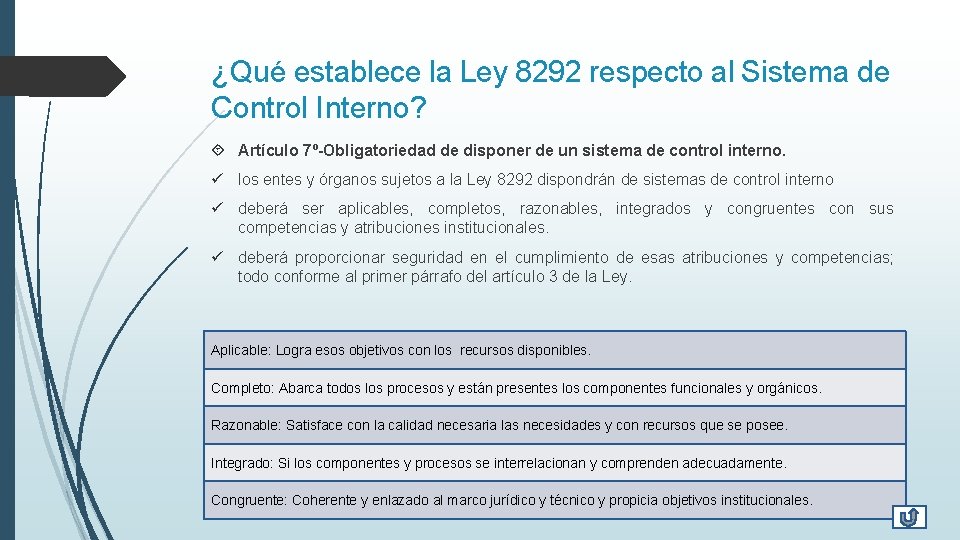 ¿Qué establece la Ley 8292 respecto al Sistema de Control Interno? Artículo 7º-Obligatoriedad de