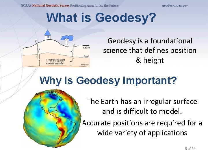What is Geodesy? Geodesy is a foundational science that defines position & height Why