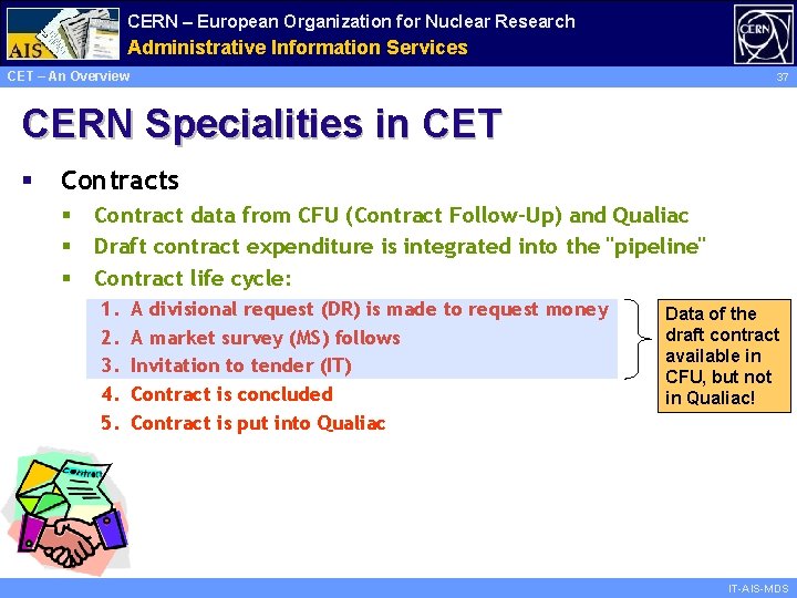 CERN – European Organization for Nuclear Research Administrative Information Services CET – An Overview