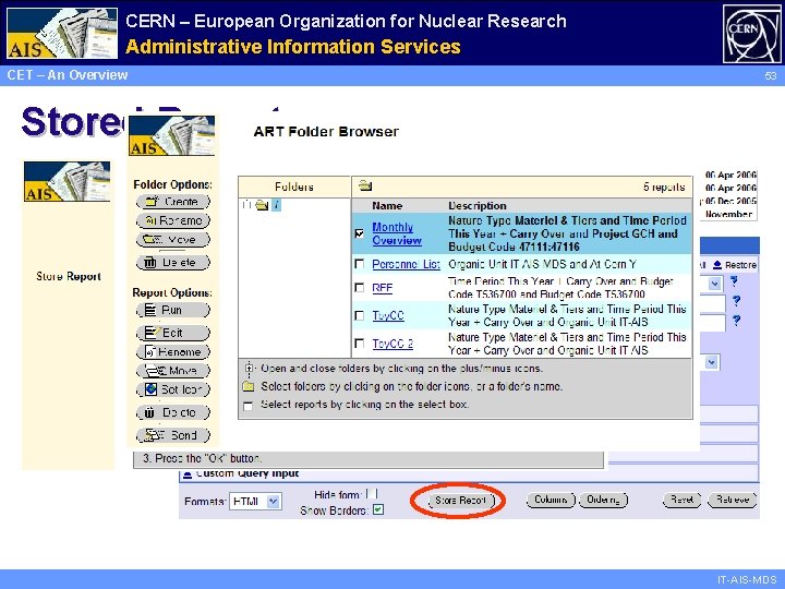 CERN – European Organization for Nuclear Research Administrative Information Services CET – An Overview