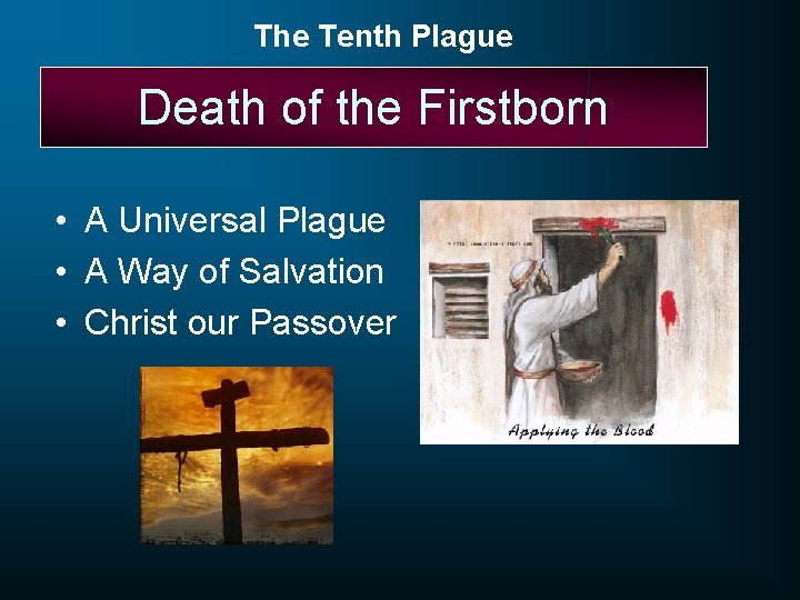 The Tenth Plague Death of the Firstborn • A Universal Plague • A Way