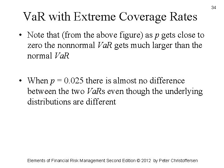 Va. R with Extreme Coverage Rates • Note that (from the above figure) as Va. R with Extreme Coverage Rates • Note that (from the above figure) as
