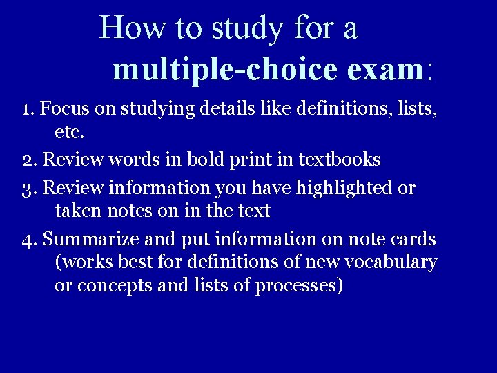 StudyReview Phase Begin the review process Time Management