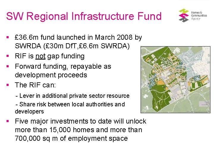 SW Regional Infrastructure Fund § £ 36. 6 m fund launched in March 2008