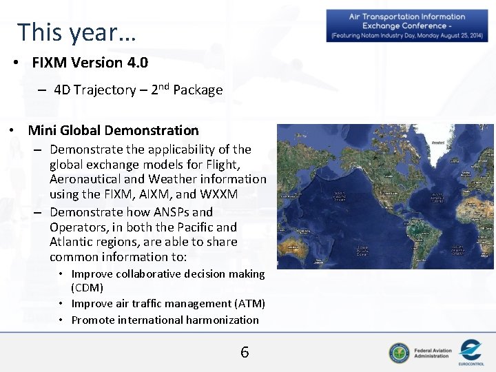 This year… • FIXM Version 4. 0 – 4 D Trajectory – 2 nd