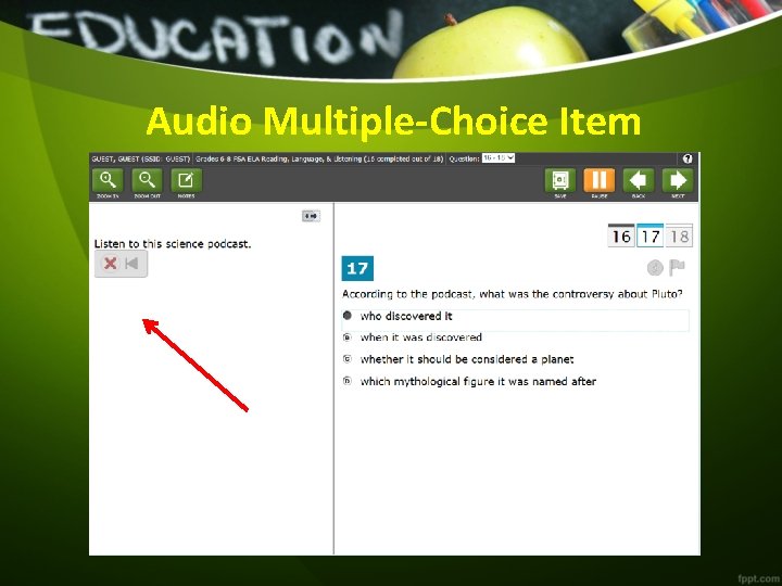 Audio Multiple-Choice Item 