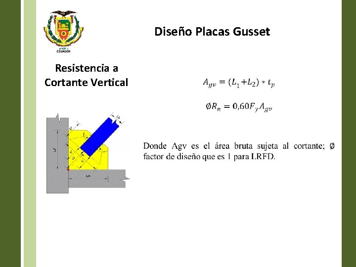 Diseño Placas Gusset Resistencia a Cortante Vertical • 