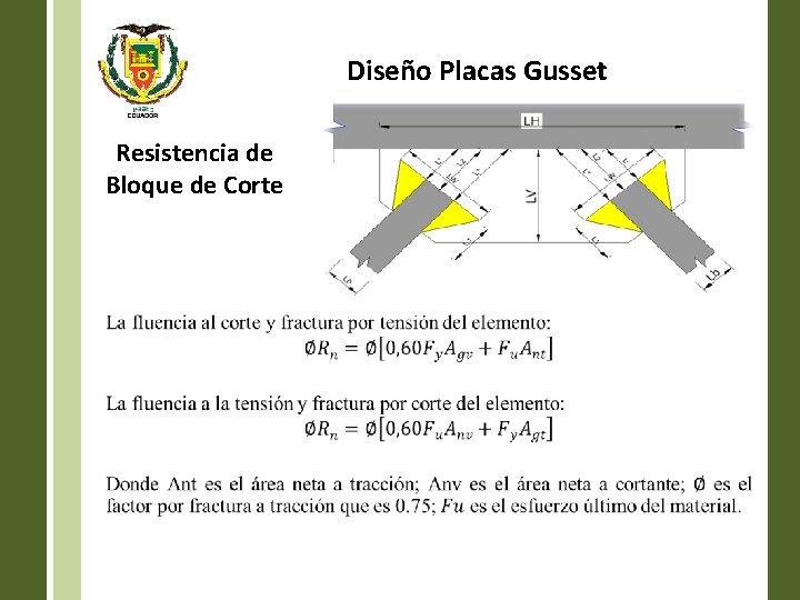 Diseño Placas Gusset Resistencia de Bloque de Corte • 