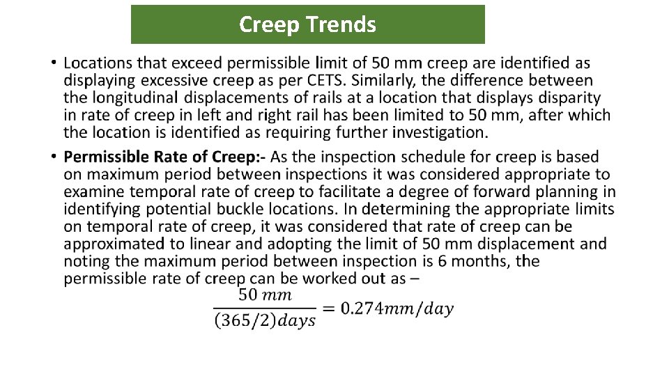 Creep Trends • 