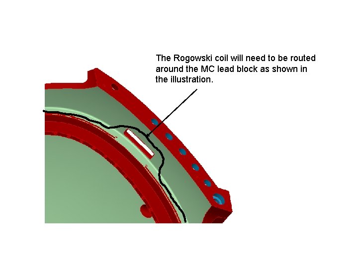 The Rogowski coil will need to be routed around the MC lead block as