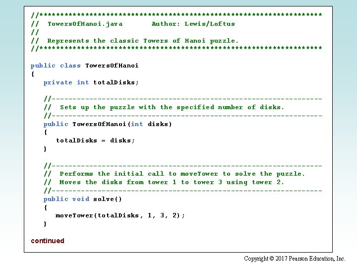 //********************************** // Towers. Of. Hanoi. java Author: Lewis/Loftus // // Represents the classic Towers