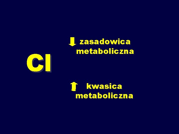 Cl zasadowica metaboliczna kwasica metaboliczna 