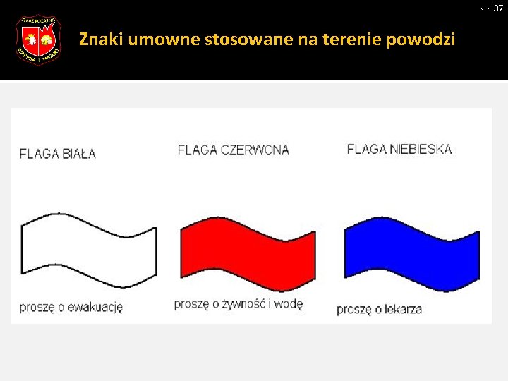 str. 37 Znaki umowne stosowane na terenie powodzi Zdjęcie 1 