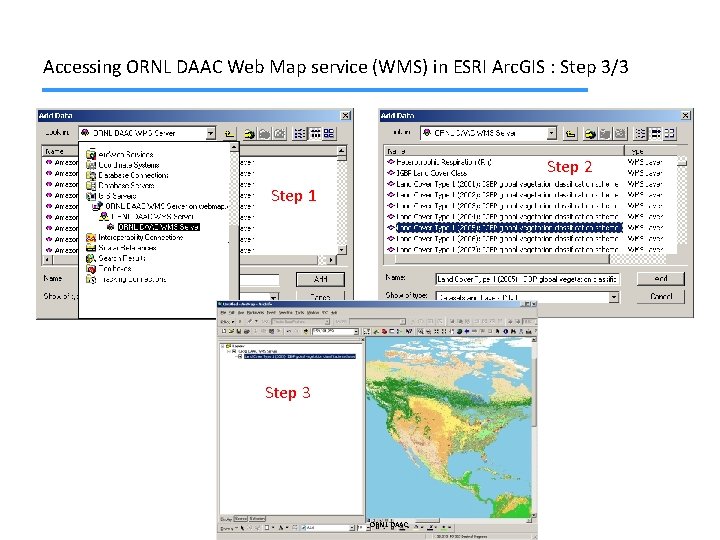 Accessing ORNL DAAC Web Map service (WMS) in ESRI Arc. GIS : Step 3/3