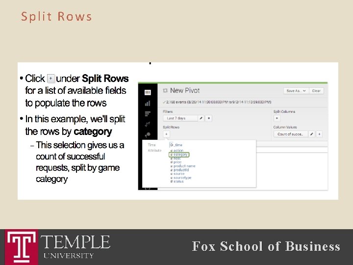 Split Rows Fox School of Business 