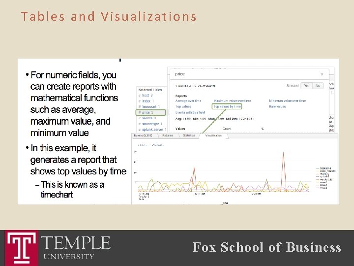 Tables and Visualizations Fox School of Business 