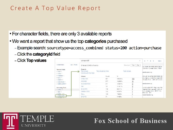 Create A Top Value Report Fox School of Business 