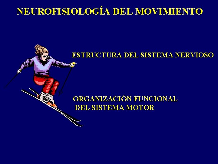 NEUROFISIOLOGÍA DEL MOVIMIENTO ESTRUCTURA DEL SISTEMA NERVIOSO ORGANIZACIÓN FUNCIONAL DEL SISTEMA MOTOR NEUROFISIOLOGÍA DEL MOVIMIENTO ESTRUCTURA DEL SISTEMA NERVIOSO ORGANIZACIÓN FUNCIONAL DEL SISTEMA MOTOR