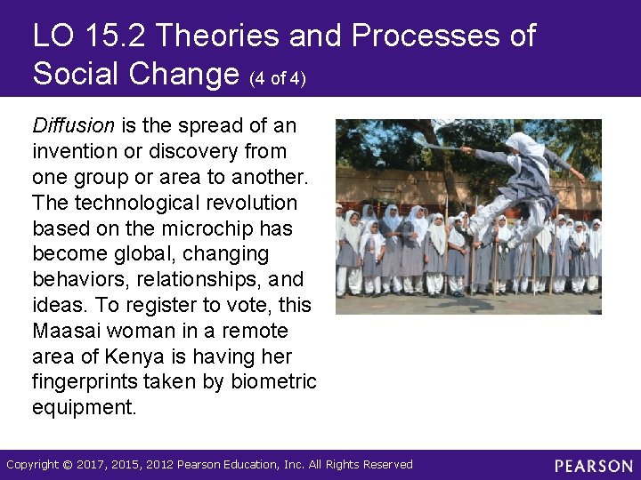 LO 15. 2 Theories and Processes of Social Change (4 of 4) Diffusion is