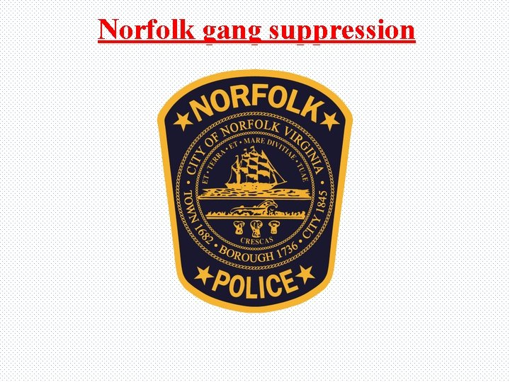 Norfolk gang suppression 