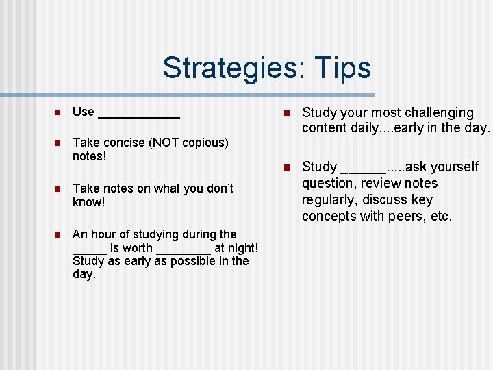 Study Skills and Taking Notes Tips and Tools