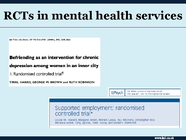 RCTs in mental health services 