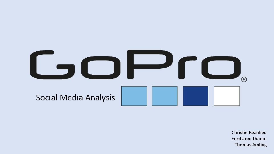 Social Media Analysis Christie Beaulieu Gretchen Domm Thomas Amling 