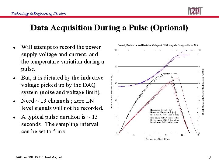 Technology & Engineering Division Data Acquisition During a Pulse (Optional) Will attempt to record