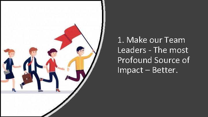 1. Make our Team Leaders - The most Profound Source of Impact – Better.