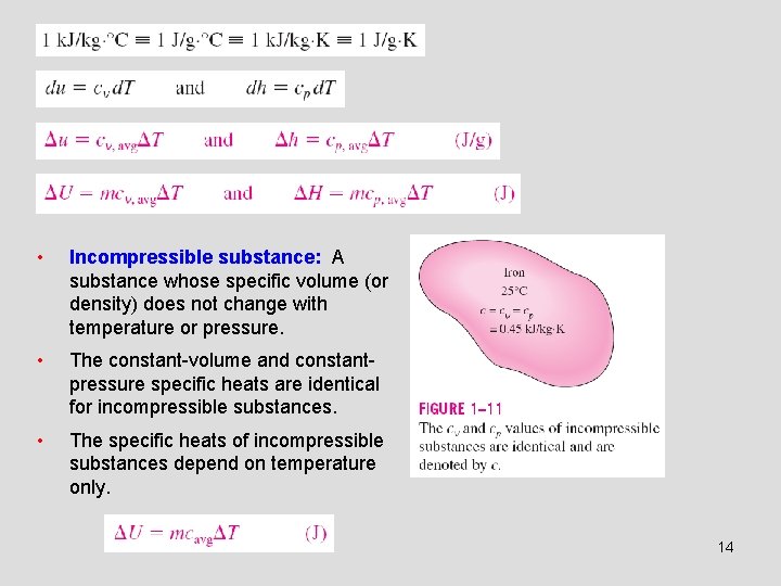  • Incompressible substance: A substance whose specific volume (or density) does not change